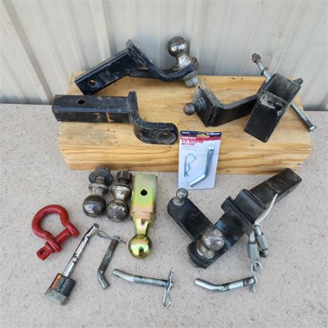 Assorted Trailer Hitches/Pins/Balls