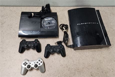 Sony Play Station #2 &#3 w/ Controllers & Power Cords