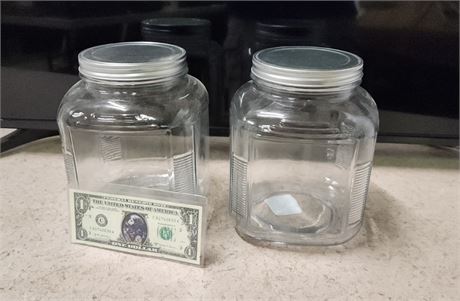 Glass Jar Pair