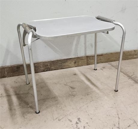 Vintage Metal Folding Outdoor Table - 25x16x21