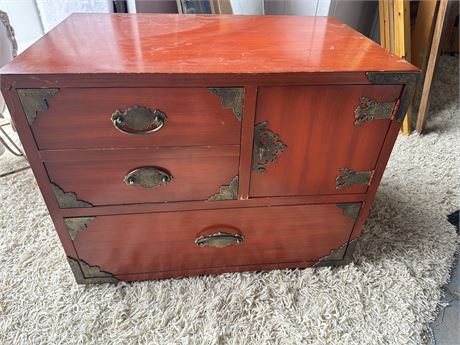 Stunning Red Chest w/ Beautiful Hardware