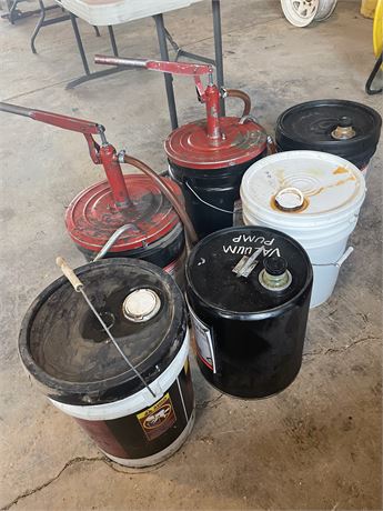 6 Lube..Oil Pails…Almost Full