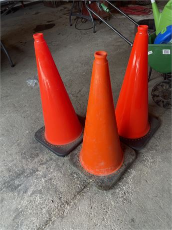 3 Orange Traffic Cones