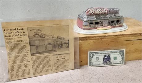 Vintage Rosie's Diner Signed Sculpture