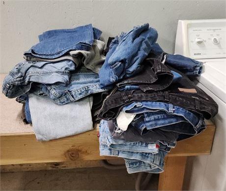 43.4lbs of Assorted Denim for Crafting