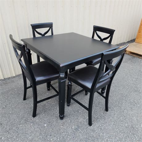 Tall Kitchen Table & 4 Chairs - 41x41x36 / 25" Seat Height