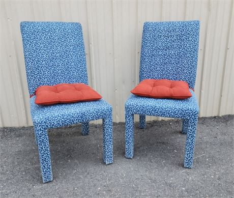 High Back Dining Room Chair Pair w/ Extra Chair Cushions