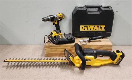 Dewalt Cordless 22" Hedge trimmer & Drill Hammer