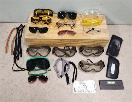 Assorted Safety Glasses & Goggles/Glass Keepers