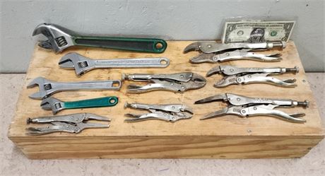 Nice Assortment of Wrenches & Locking Pliers