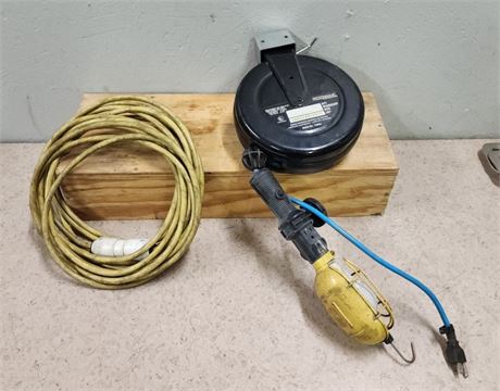 30ft Power Cord Light Reel & Extra Cord