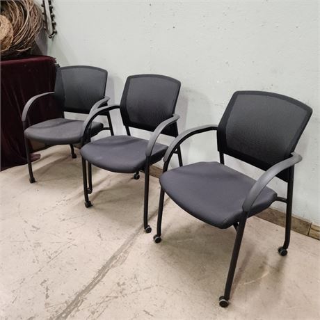 3 Stackable Rolling Chairs