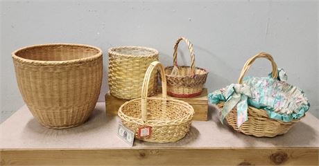 Assorted Woven Crafting/Yarn Baskets...5pc