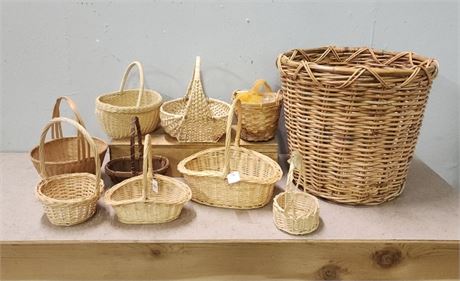 Assorted Woven Crafting/Yarn Baskets...10pc