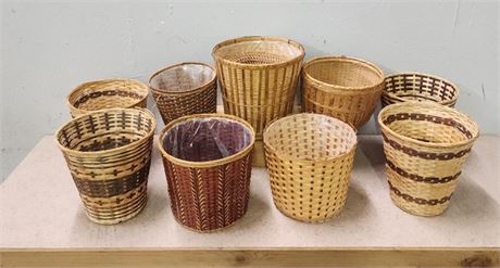 Assorted Woven Crafting/Yarn Baskets...9pc