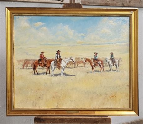 Lowell R. Swendseld: East of Miles City Oil on Cavas