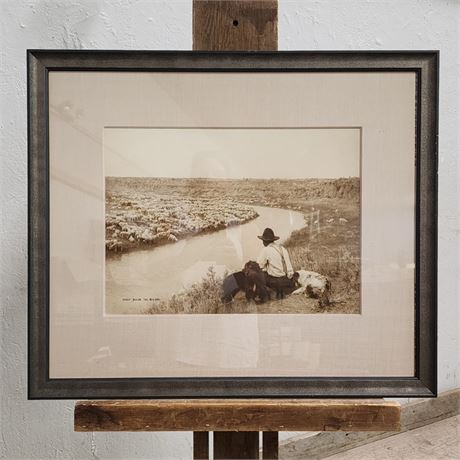 L.A. Huffman: Sheep Beside the Big Dry Vintage Photograph