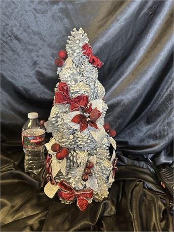 Christmas Tree-Made with Painted Pinecones and Leaves