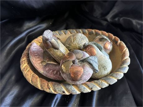 Terracotta and Brass Fruit Bowl