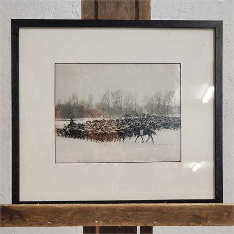 Charles J. Belden: A Wintry Day in the Range Country Vintage Photograph