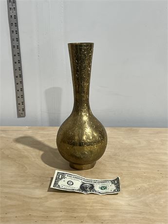 Vintage Solid Brass Vase