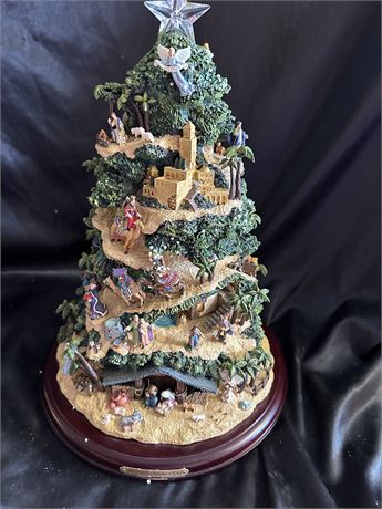 Christmas Tree w/ Nativity Scene Carved Into It. Absolutely INCREDIBLE Detail!!