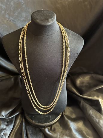 Stunning 3 Chain Gold Necklace