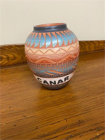 Hand Made Red Clay Navajo Pottery Vase Artist Signed Peny Hubbard