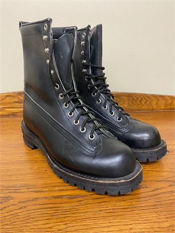 Vibram Black Logger Combat Military Boots Size 7