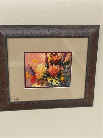 Nicely framed signed floral print