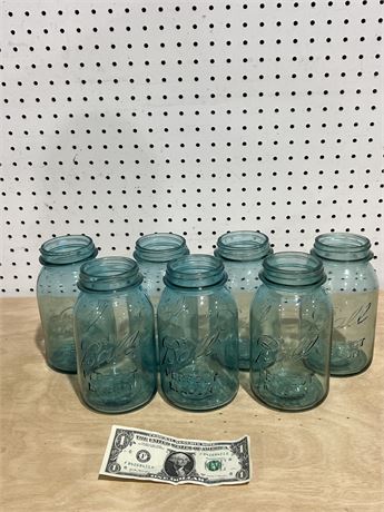 Set of Seven Mason Jars