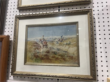 Charles M Russell “When Cowboys Were Wild” Framed Lithograph