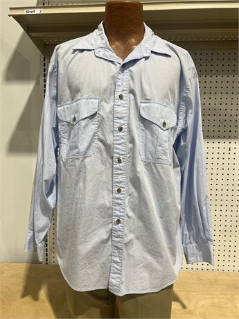 Filson Cotton Light Blue Long Sleeve Button Up Size XL