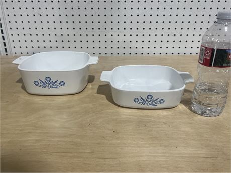 Vintage Corning Ware White Cornflower Casserole Dishes