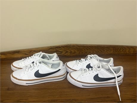 Two Pairs of Nike Court Legacy Sneakers Sizes Men’s 7.5 and Youth 4.5