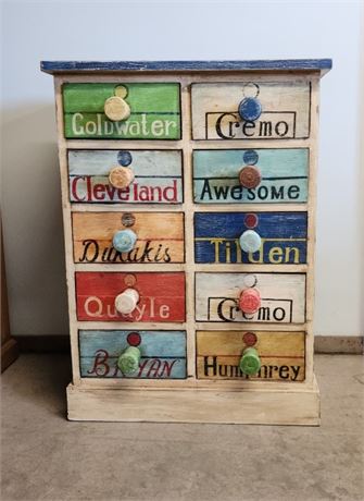 Chest of Drawers w/ Vintage Style Decor - 38x16x45