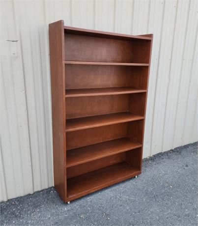 Rolling Wood Shelving Unit - 36x12x62