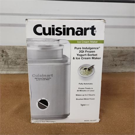 New in Box Cuisinart 2qt Yogurt-Sorbet-Ice Cream Maker