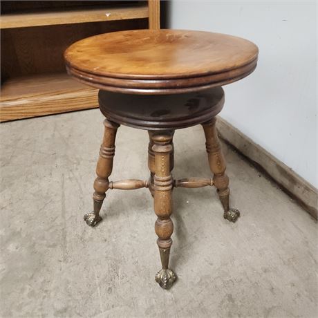 Antique Clawfoot Piano Stool