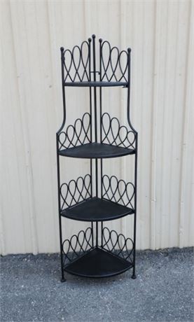 Collapsible Heavy Metal Corner Shelving Unit...18x13x61