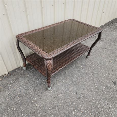 Patio Table w/ Glass Top 40x23x19