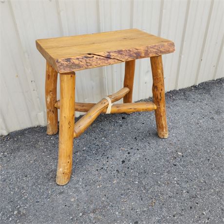 Timber Slab Cabin Accent Table 22x13x22