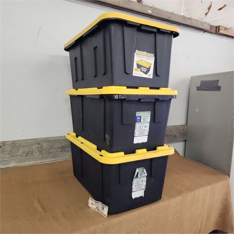 3 - 27 Gallon Lidded Totes