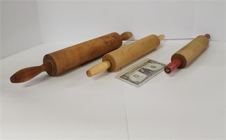 Antique Rolling Pin Trio