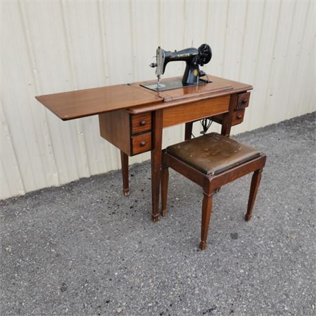 Complete Antique Singer Sewing Machine