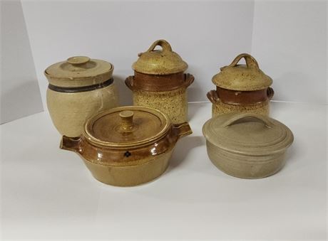 Assorted Lidded Pottery