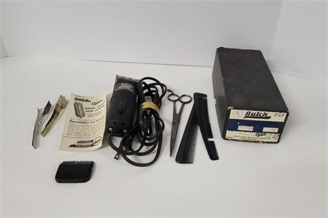 Vintage Butch Clippers w/ Grooming Items