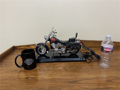 Rare Harley Davidson Motorcycle Dial Up Phone and Harley Davidson Mug