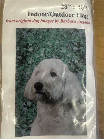 Golden doodle indoor outdoor flag from the original art of  Barbara Augello