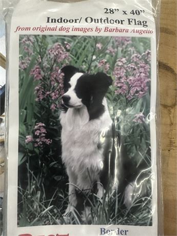 Border collie indoor outdoor flag 28 x 40